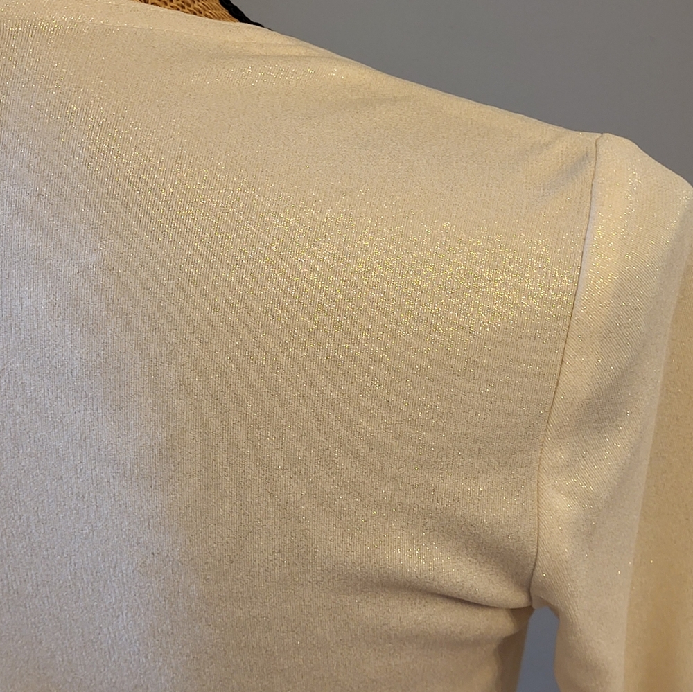 Joseph Ribkoff Size 6 Ivory Shimmer Long Sleeve Pullover Top - Picture 7 of 10